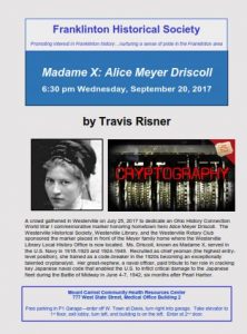 Alice Meyer Driscoll - Talk - Franklinton Historical Society - Columbus Ohio