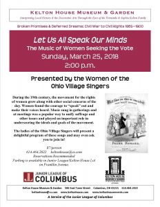 Suffrage Program - Kelton House - Columbus Ohio