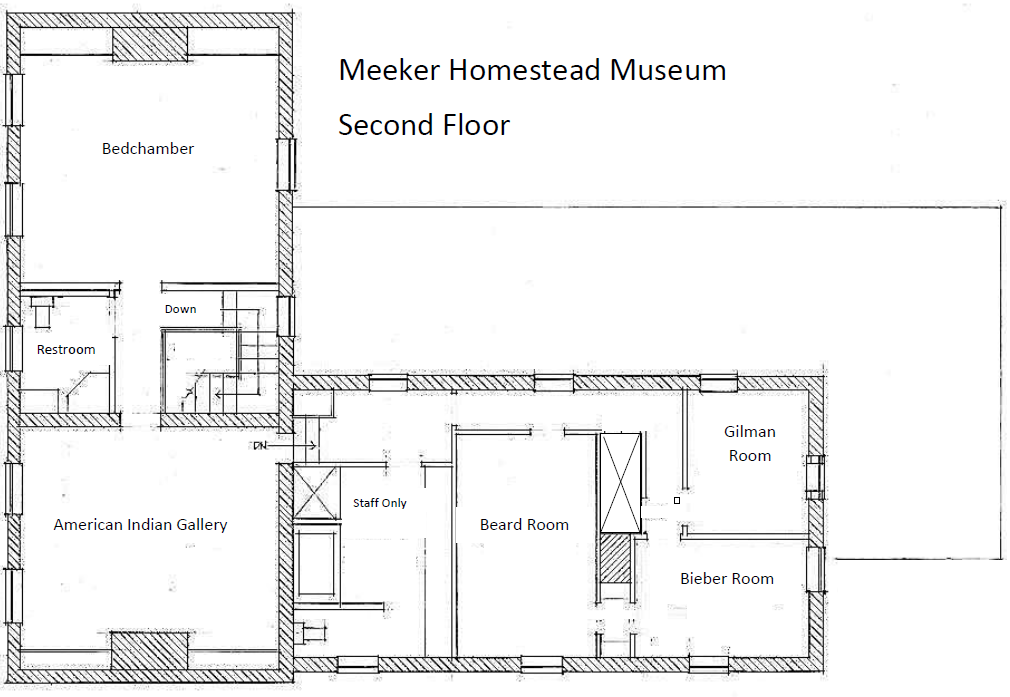 Meeker Homestead Museum - Second Floor Plan - Delaware Ohio