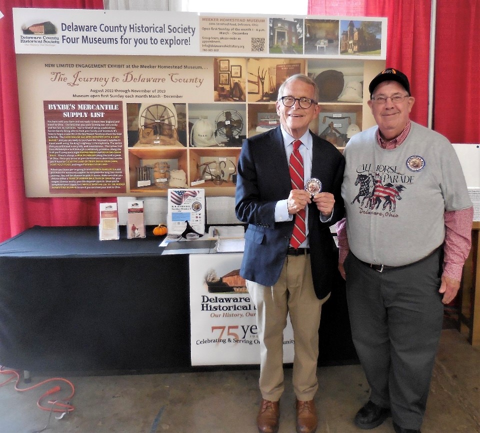 Delaware County Fair DCHS 2020 Booth - Ohio Governor Dewine and Brent Carson