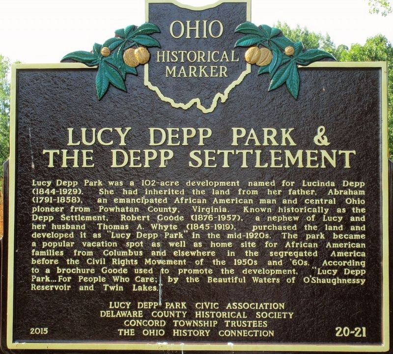 Lucy Depp Park Historic Marker - Ohio